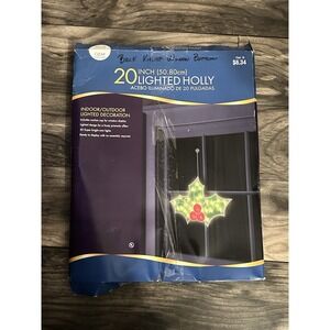Vintage light up Christmas Holly Leave Decor,  20 Inch